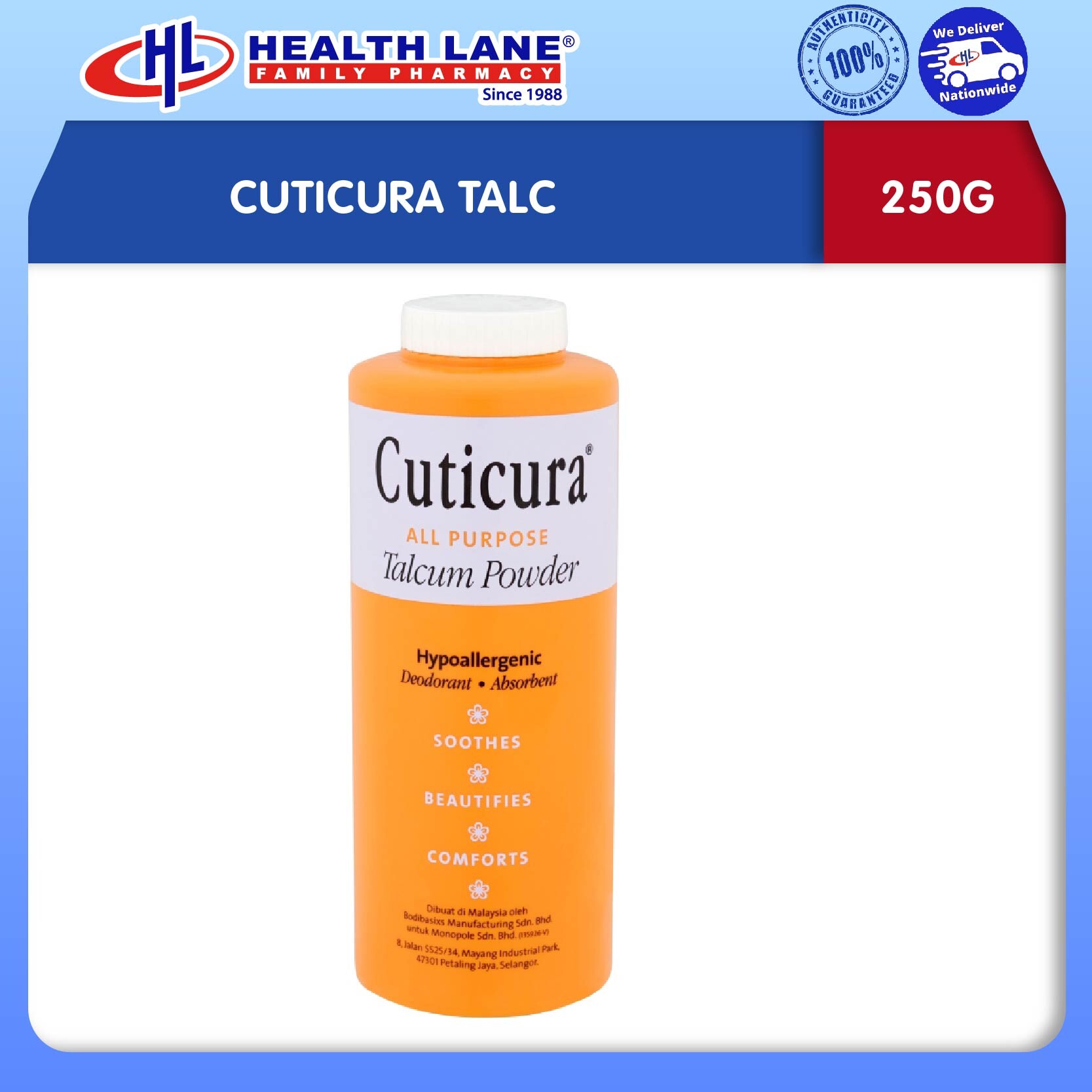 CUTICURA TALC (250G)